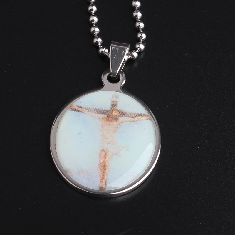 Бесплатная доставка Иисус изображения Овальный тегов 316L Нержавеющая сталь