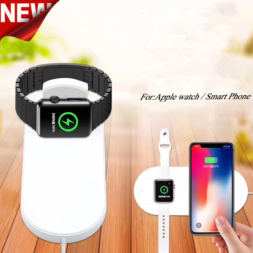 Беспроводное зарядное устройство 2 в 1 для Apple Watch 6 5 4 3 se Series iWatch зарядная