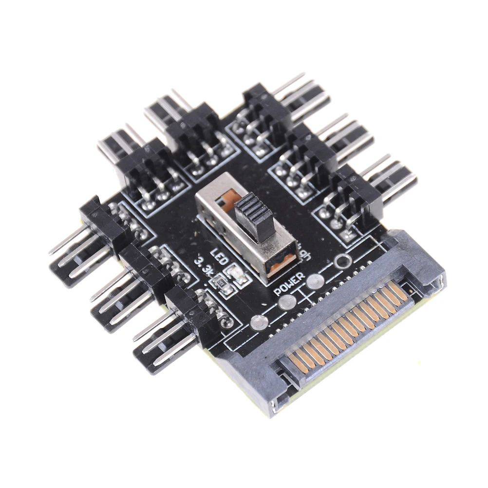 12V SATA 1 до 8 3pin Мощность разъем печатной платы адаптера способ охлаждения
