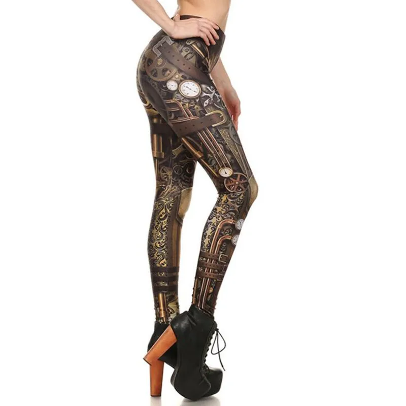 Женские леггинсы в стиле стимпанк Baodilang штаны для косплея с высокой талией и 3D
