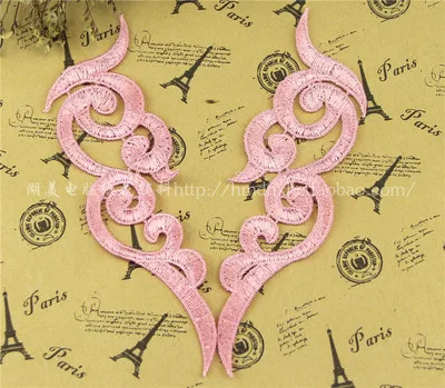 light pink 11 пар, 16*5,5 см, разноцветные, Полиэстеровые, сделай сам, полые танцевальные костюмы, кружевные нашивки, цветы, аппликация, аксессуары для одежды DA52 - Цвет: light pink