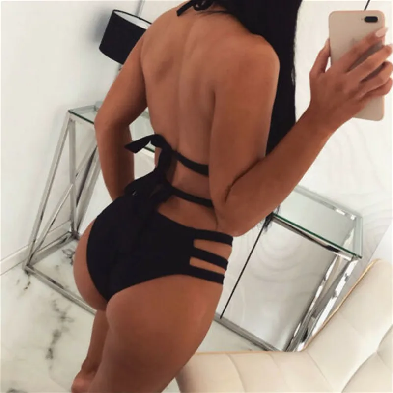 Новинка 2019 бандажный комплект бикини с открытой спиной женский купальник низкой