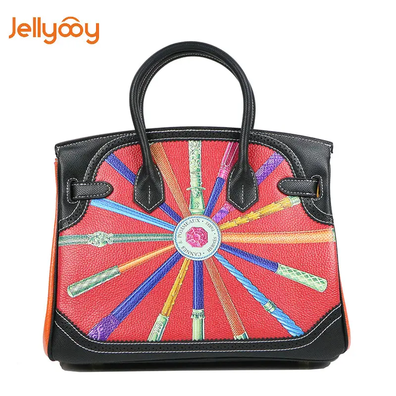 Jellyooy Beachkins Для женщин замка клапаном роскошные кожаные Сумки модные животных