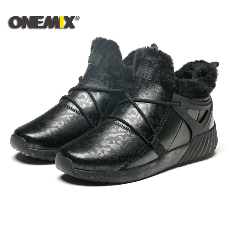 Мужские зимние кроссовки ONEMIX удобные мужские ботинки женские теплые шерстяные