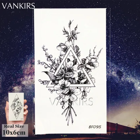 VANKIRS водостойкая черная сексуальная роза, цветок, временные татуировки для женщин, девушка, тату на руку, наклейка, бумага, Искусственная черная Цветочная татуировка, чехол