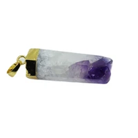 purple crystal natural stone necklace pendant 2020 pendulum druzy gold healing large raw quartz column rough gem stones custom
