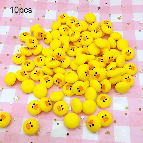 Yellow 10pcs Happy monkey набор лизунов поставки слизи Подвески ПВХ Куте каваи животных DIY ремесла Декор для пушистое облако прозрачная слизь глина - Цвет: Yellow 10pcs