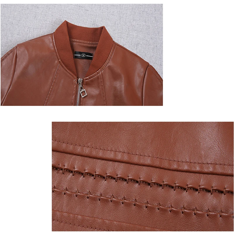 2018 новый дизайн свободная куртка из искусственной кожи женская классическая