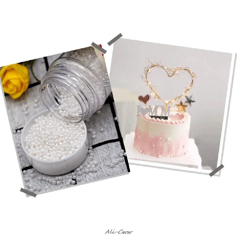 85 г белый жемчуг Конфеты Сахар съедобные бусины DIY Торт Мороженое Шоколадное