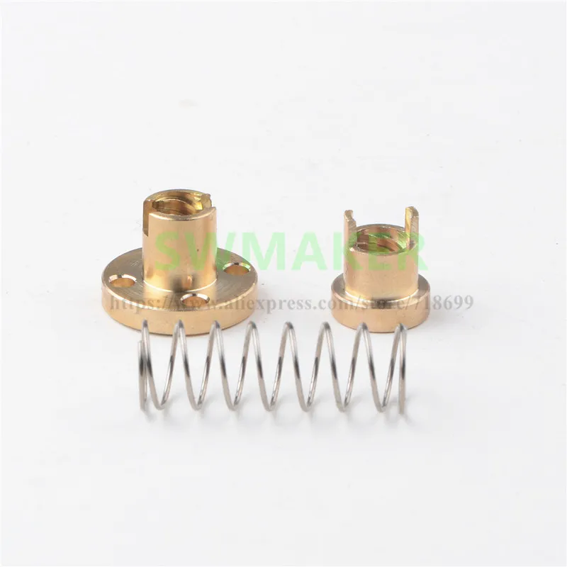 Свинцовый винт TR8 длиной 200/300/400/500 мм + пружинная подпружиненная Противоударная