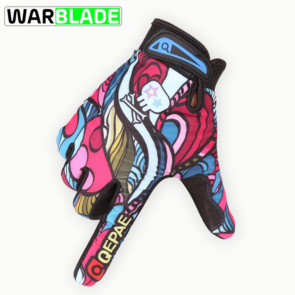 WarBLade Adjustable Durable Screen Cycling Gloves Men Women Sports Full Finger Anti Slip Bike Shockproof Colorful | Спорт и