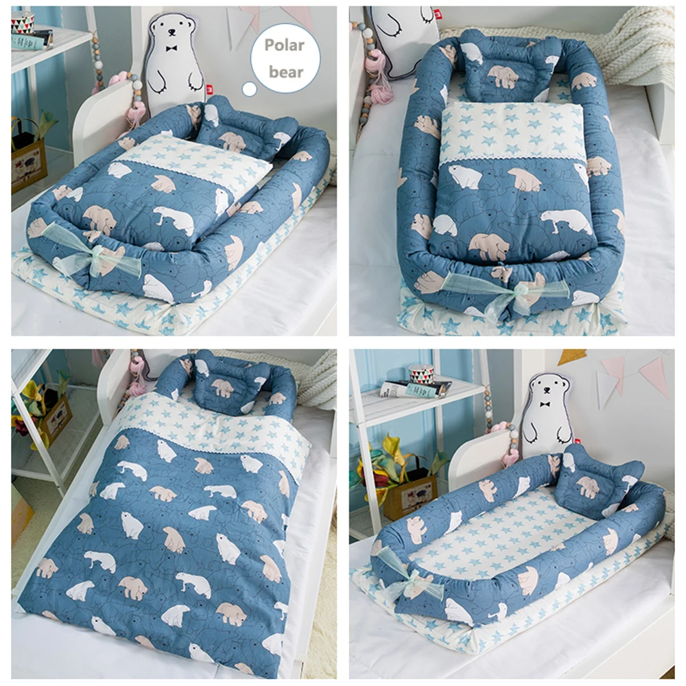 Для Co спальная кровать переносная детская кроватка 95*50*15 см (37*19 * 6in) 3 шт./компл.