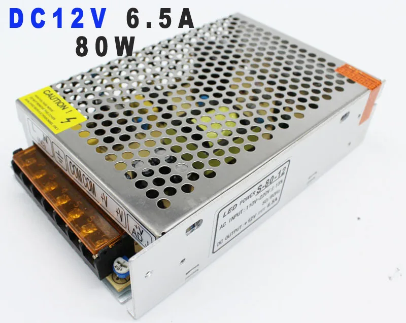 12 В dc источник питания 6.5A 80 Вт светодиодный трансформатор драйвера 220 в 110 AC DC UPS