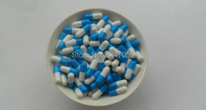 

1000pcs/lot Size 1# Blue + White Top Quality Empty Capsule Shells, DIY Medicine Powder Refiilable Bottle, Health Capsule Package