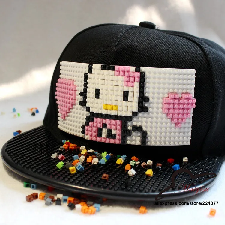 Бейсбольная кепка Pokemon Go Brick Pikachu, бейсболка в стиле хип-хоп, Кепка Snapback для мужчин и женщин, кепка со съемными блоками - Цвет: 004