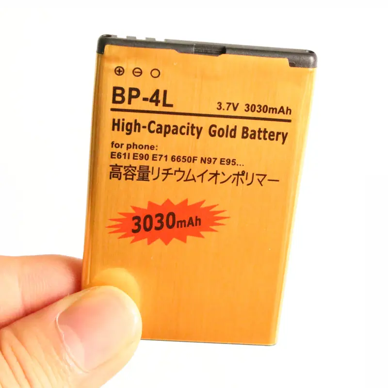 Ciszean 10 шт. 3030 мА/ч BP 4L Золото Замена Батарея для Nokia E61i E90 6650 E63 E71 E72 E73 N97 E95 6790 E52 E55 6760