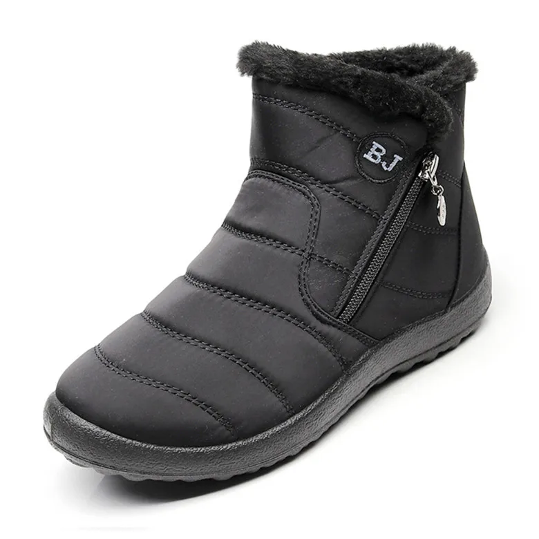 Черный TIMETANG2018 Winter Shoes Woman Snow Boots With Plush Inside Botas Mujer Waterproof Plus Size 43 Winter Boots Female BootiesE229 - Цвет: Черный
