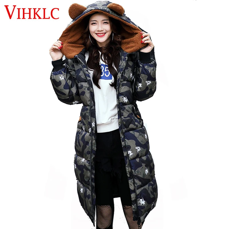 Мода 2017 г. зимняя хлопковая куртка Для женщин для худого телосложения плотные