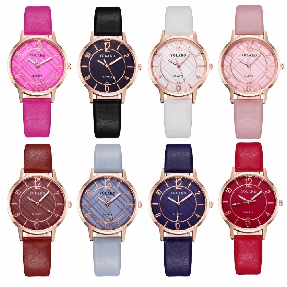 

YOLAKO Brand Women Watches Relogio Feminino Leather Watch Casual Luxury Ladies Quartz Watches Clock for girls reloj mujer 2020