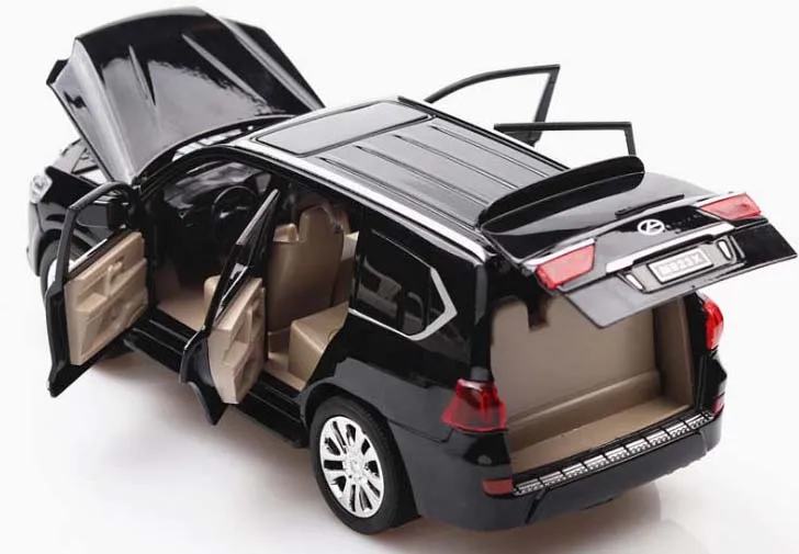 Высокое качество 1:24 LX570 модель автомобиля из сплава известная длина автомобиля 20 см с 6 дверями открытый отличный коллекционный светильник для детских игрушек