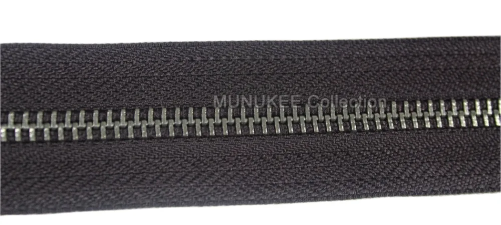 #5 молния кофейная ткань легкие металлические зубы металлическая для шитья 2 м/лот