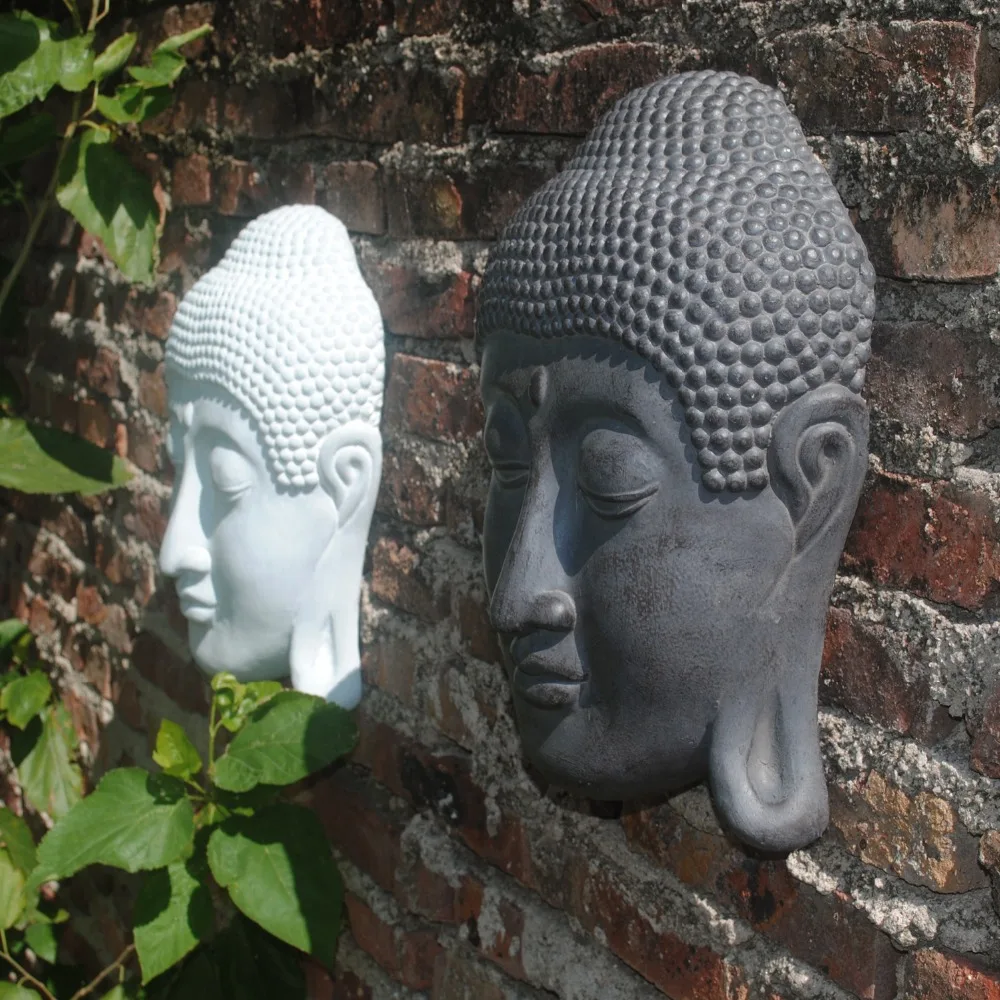 Открытый сад цемент голова Будды настенные подвесные поделки украшения парк