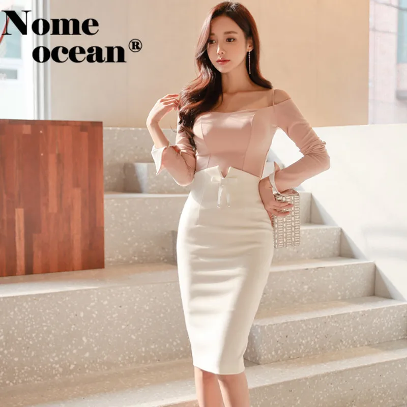 Офисные женские юбки средней длины с высокой талией и бантом сексуальная юбка