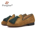 Туфли мужские Piergitar, цвета хаки, с кисточками, ручной работы, 2021, туфли для родителей