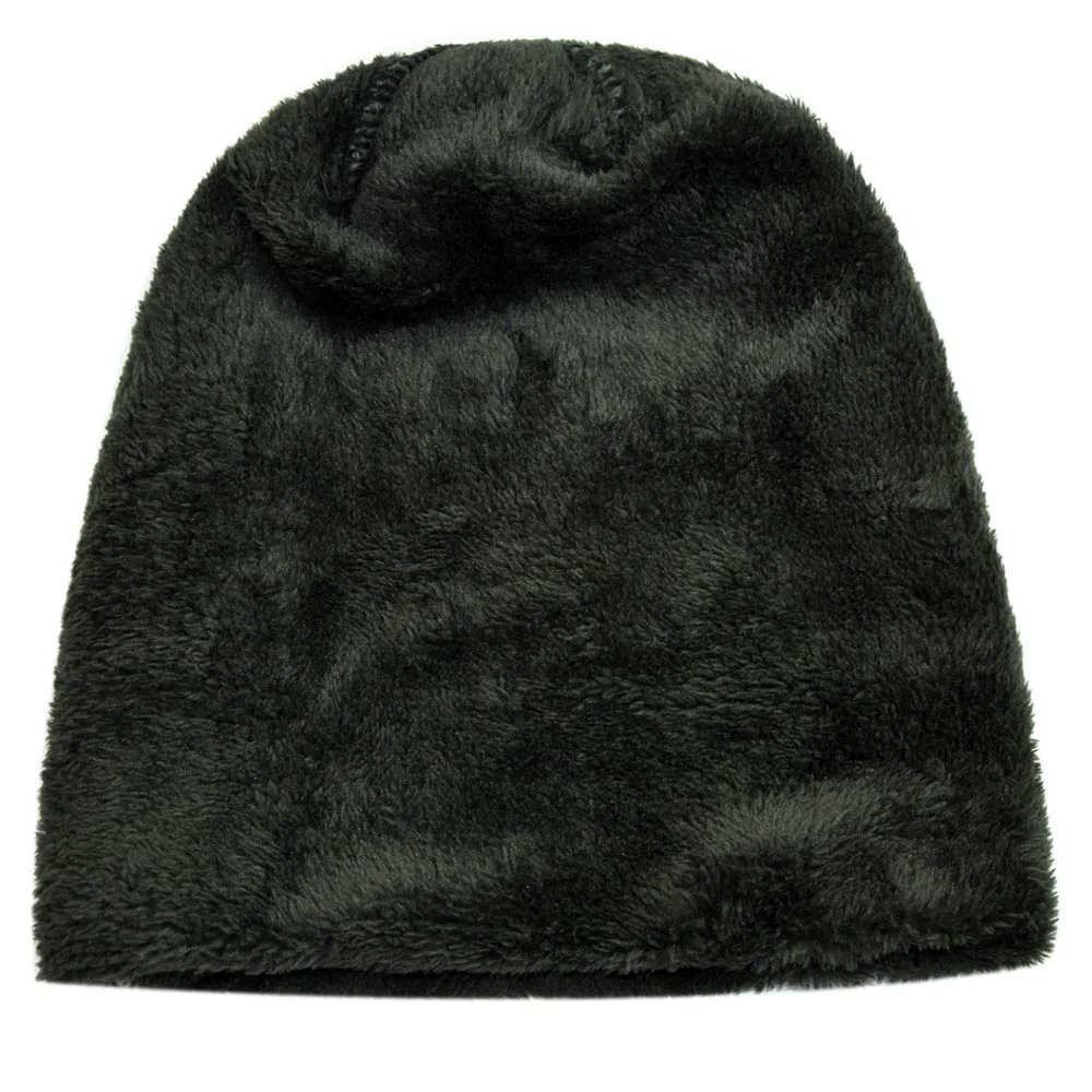 Новинка толстая и теплая вязаная шапка из искусственной кожи для женщин флисовые