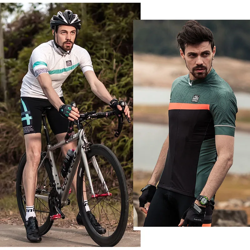 Santic Велоспорт Джерси набор с коротким рукавом для мужчин MTB шоссейный велосипед Джерси Pro Team Велоспорт Skinsuit Летний Цикл Одежда Набор