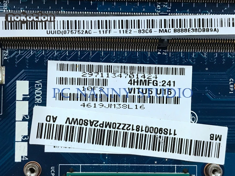 PCNANNY материнская плата FRU 11S90001812 для Lenovo Ideapad U510 i5 3317U Intel HD Graphics 4000 DDR3 Материнская