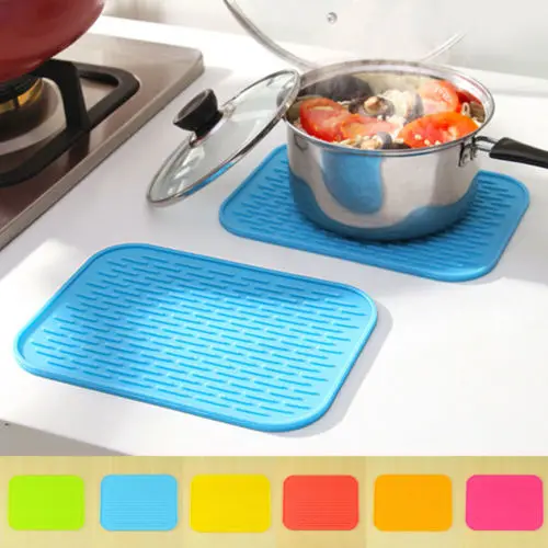 Silicone Rectangular Heat Insulation Mat Placemat Pad Dishes Pot Holder Kitchen | Дом и сад