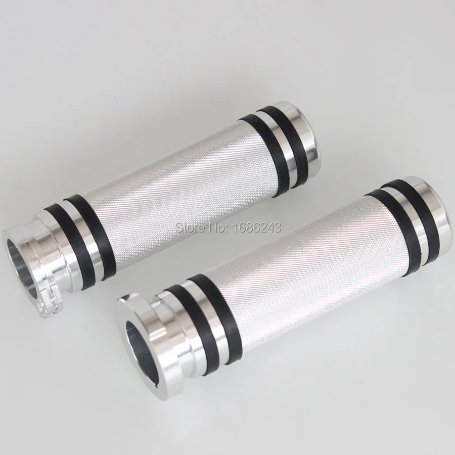 Новые ручные ручки на руль с серебристым краем 1 дюйм для Harley Cruiser Custom Chopper