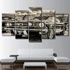 Модульная HD печать художественных картин современный спортивный автомобиль постер домашний декор настенное искусство 5 шт. картины 1965 Ford Mustang Холст Картина PENGDA