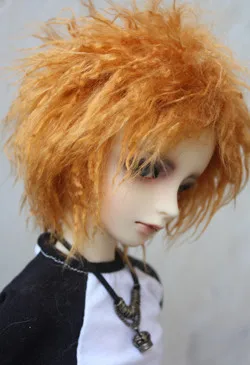 BJD кукла плюшевый парик Оранжевый короткий кудрявый парик для 1/3 1/3 BJD кукла DSD MDD дядюшка меховой парик кукла аксессуары - Цвет: orange