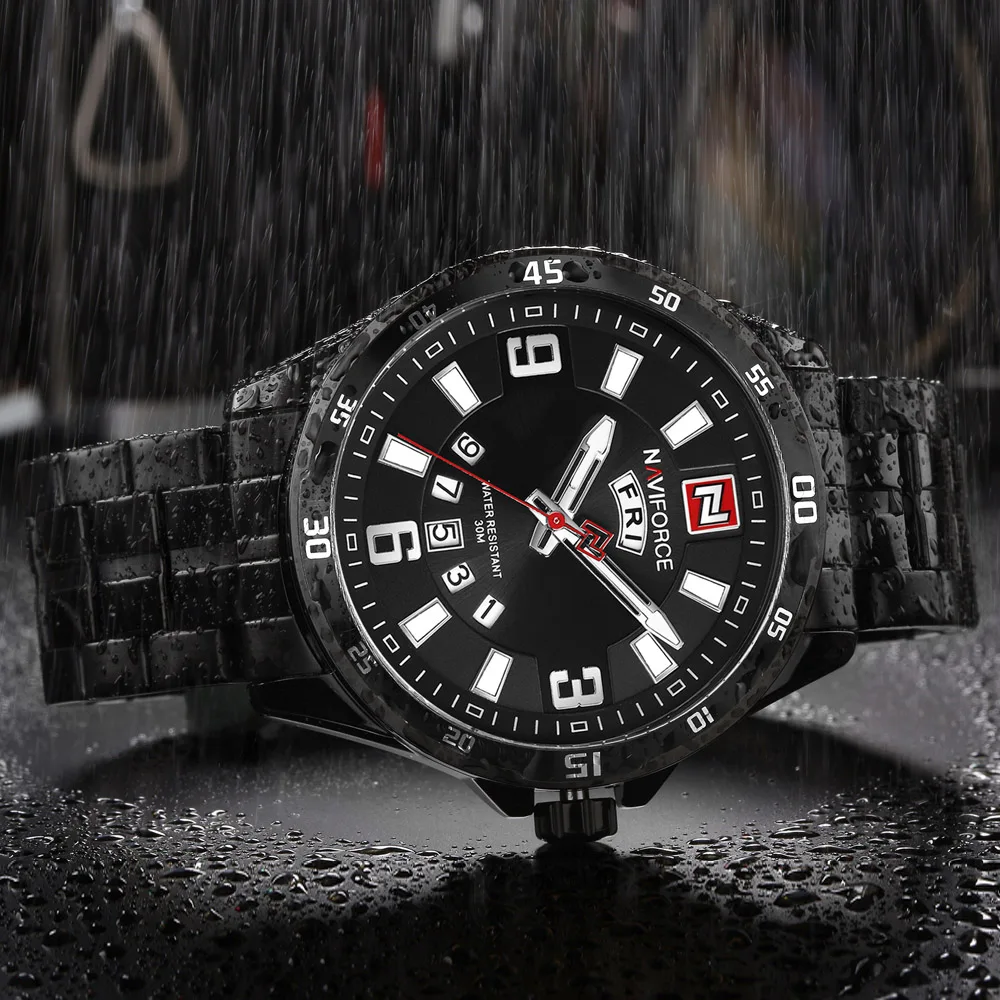 Мужские золотые часы Топ бренд Naviforce 9106 спортивные часы мужские водонепроницаемые полностью Стальные кварцевые армейские военные часы мужские Relogio Masculino
