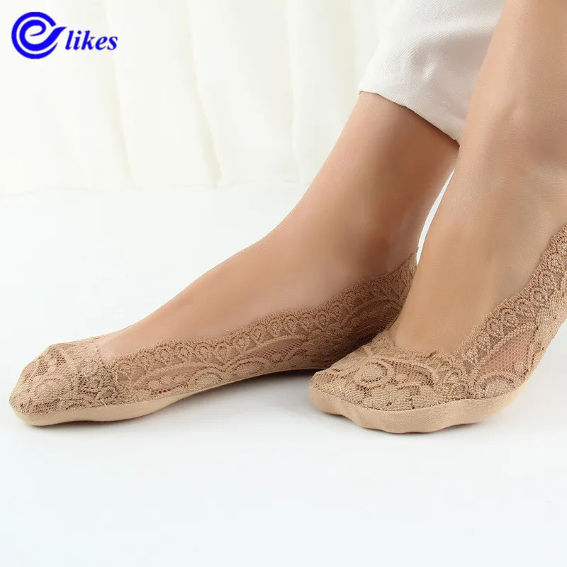 Модные женские носки летние хлопковые кружевные короткие по щиколотку с