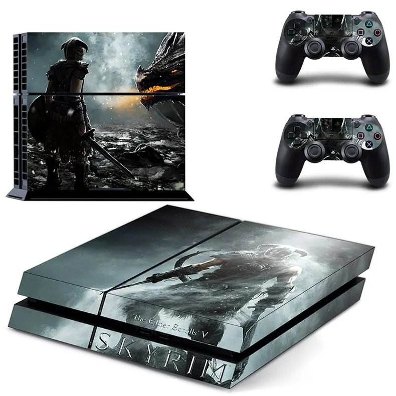 DPTM0177 The Elder Scrolls V Skyrim Play Station наклейка для ps4 наклейки для sony наклейка для ps4 наклейки консоли и 2 контроллера Скины ps4 винил - Цвет: DPTM0177