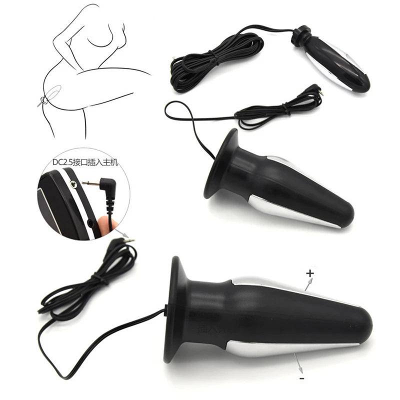 Вибратор с электрическим током комплект импульсов анальная пробка пенисом