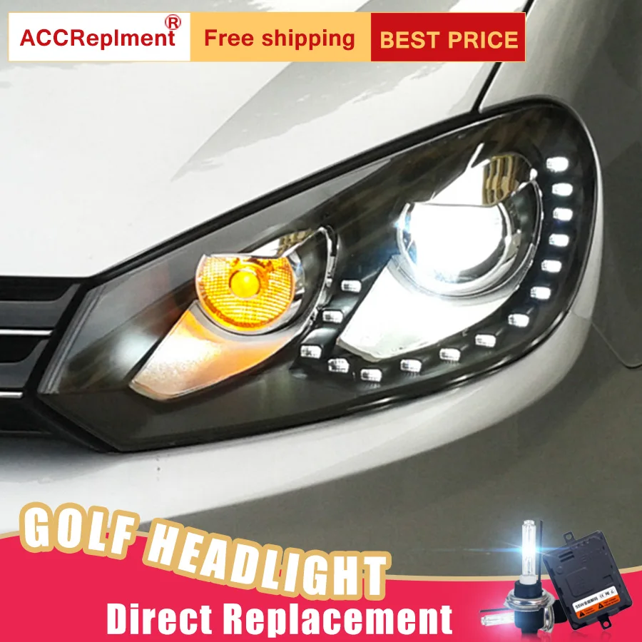 2 шт. светодиодный ные фары для VW Golf 6 2009 2013 Автомобильные ангельские глазки