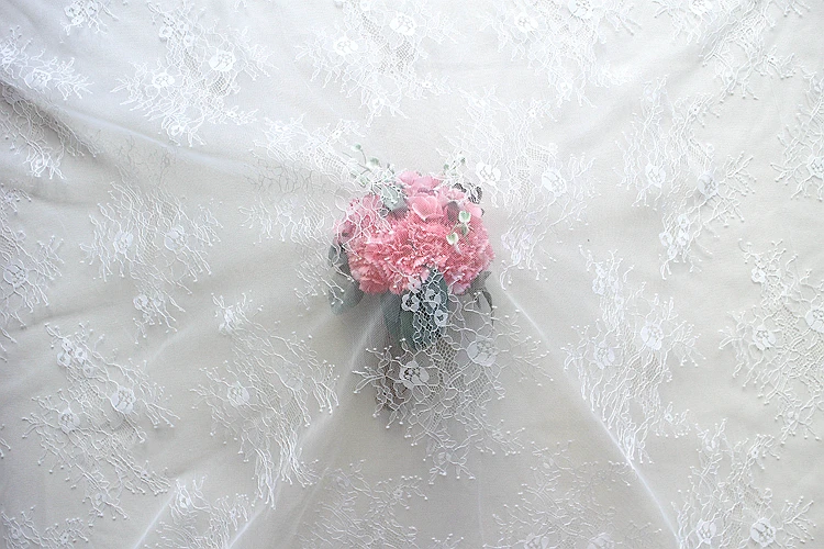 0 91x1 6 ярдов искусственная Тюль Марля свадебное платье ткань 2 стороны вышитая