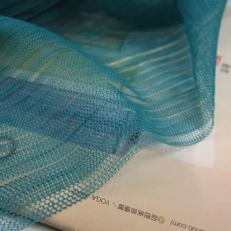 Peacock Blue Голубой Тюль плиссе в гармошку ткань для плиссированного платья, сетка гармошка плиссированная ткань, гармошка ткань - Цвет: Peacock Blue