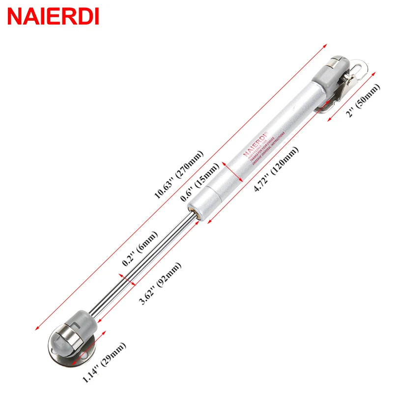 NAIERDI Cabinet Door Gas Spring Hinges Set of 4 - 6-15KG Hydraulic Hinge Strut Lid Support for Kitchen Cupboards and Furniture image 6