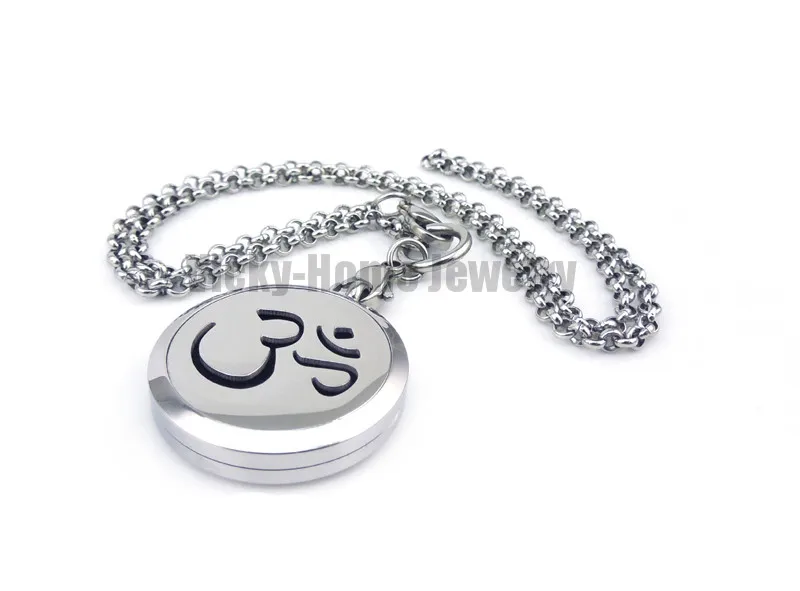Круглый Om мантра ароматерапия эфирный диффузорный медальон с маслами ожерелье