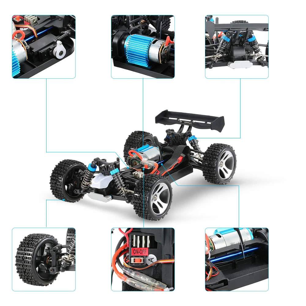 2018 Wltoys A959 Модернизированный Радиоуправляемый автомобиль 1/18 4WD 2 4G RTR Внедорожные