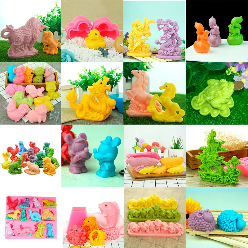 3D Соль резьба льда скульптура силиконовая форма мультфильм Зодиак морской bream