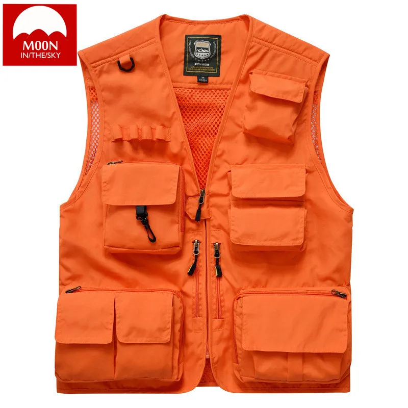 MOON men 3XL открытый жилет Мульти-карман Рыбалка фотография специальный Досуг утолщенный жилет Мульти Карманы жилет куртка XB-051