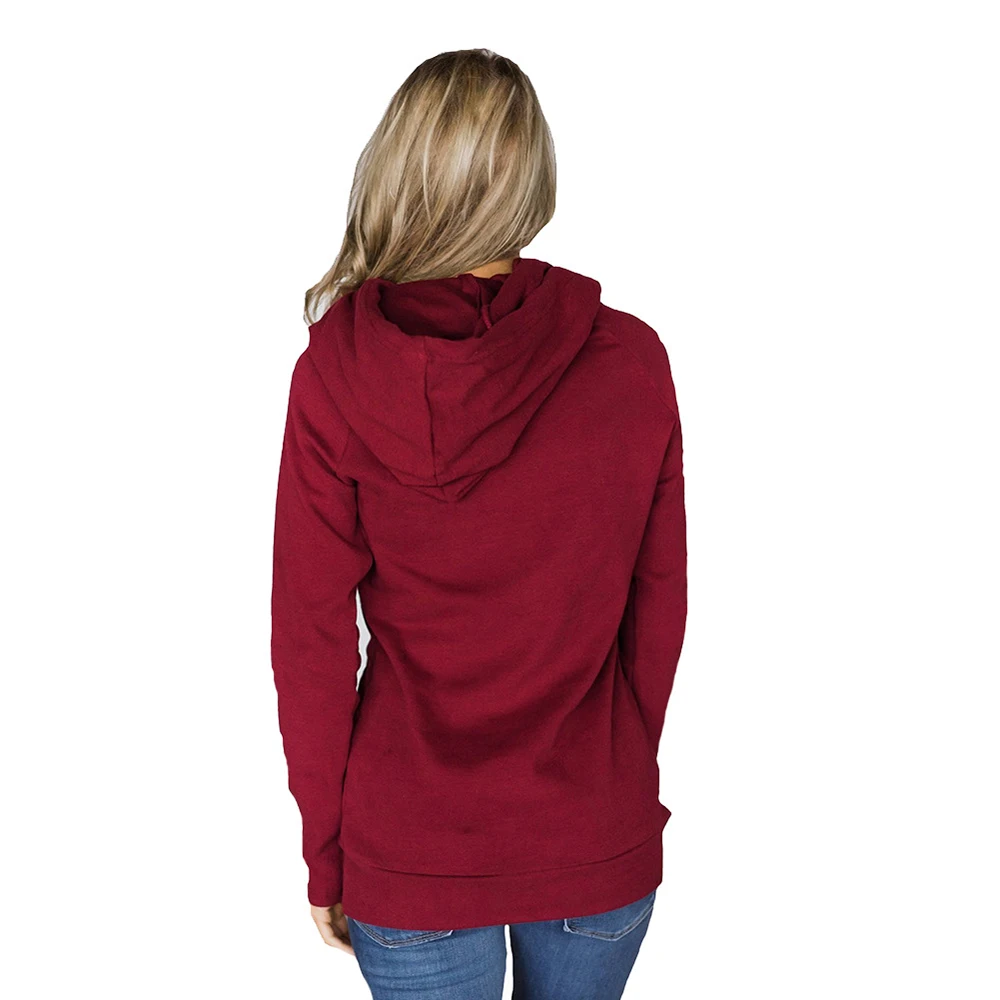 NORA TWIPS Sweatshirts Women 2018 Fashion Zipper drawstring tie with hood Hooded Tracksuits Solid Female Pullovers | Женская одежда