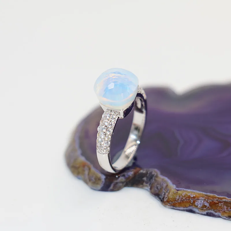 

2021 Fashion Summer Style Jewelry Of Clear Crystal With White Zircon 18K White Gold Plated Ring For Best Festival Gift