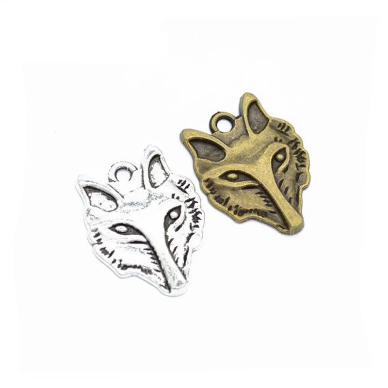 

25pcs/lot 32x24mm Antique Silver Plated Alloy Fox Charms Pendant Fit For Jewelry Findings